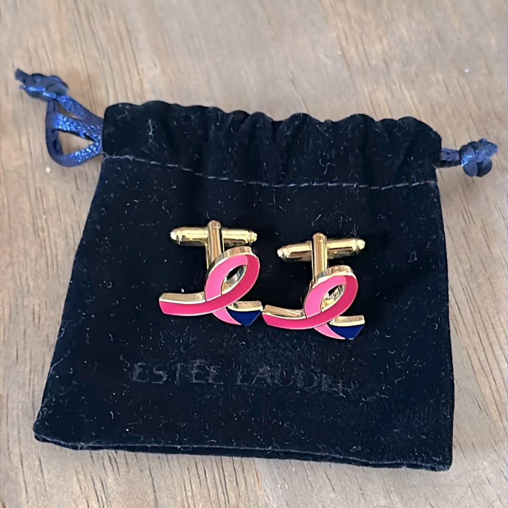 Estée Lauder Pink Ribbon cufflinks
